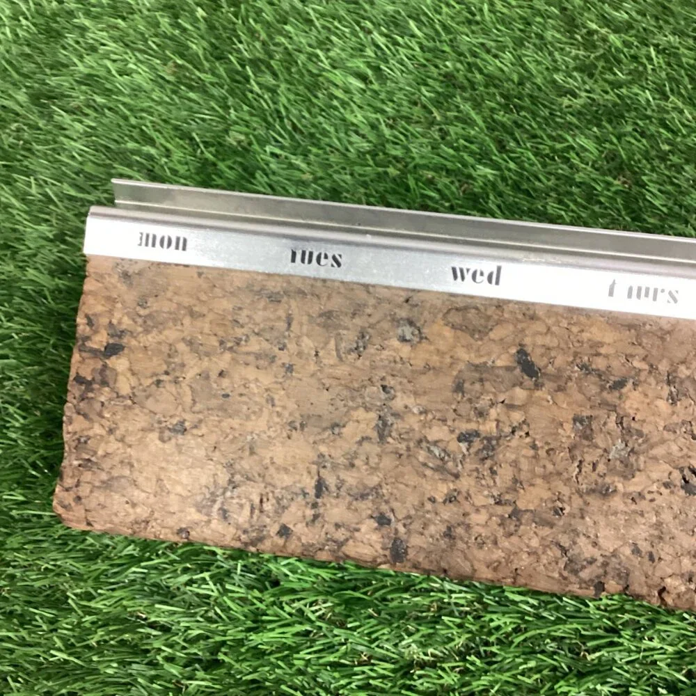 Vintage Cork Metal Desk Calendar Holder
